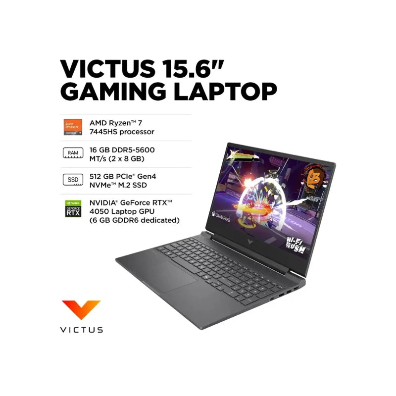 Notebook Gamer HP Victus Ryzen 7 7445HS 512GB 16GB RTX 4050